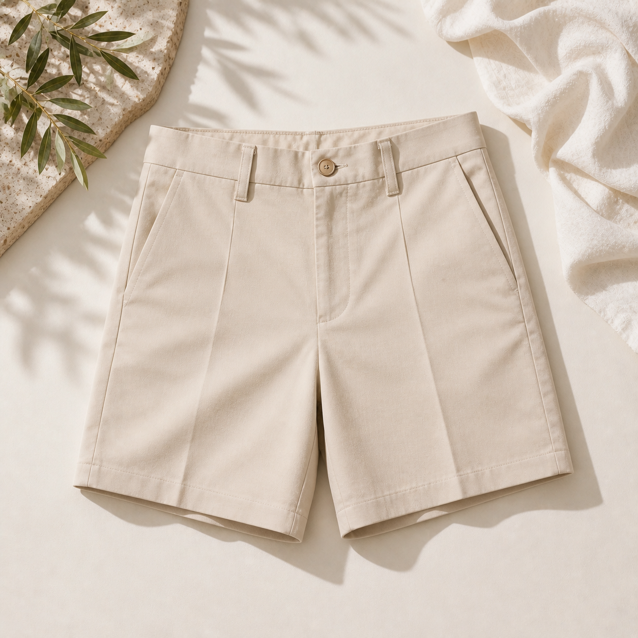 Cotton-Blend Tailored Shorts (with stretch)