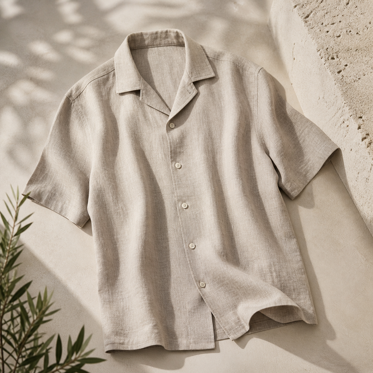 100% Premium Linen Short-Sleeve Shirt